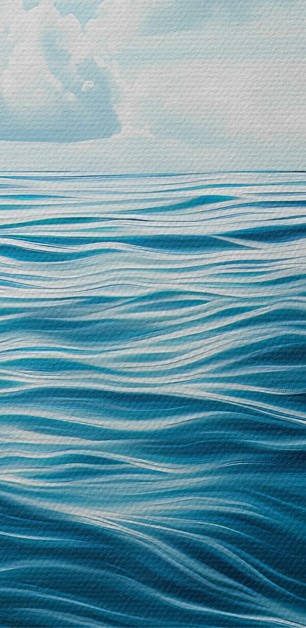 Błękitny ocean z chmurami na niebie Błękitny ocean z chmurami na niebie
