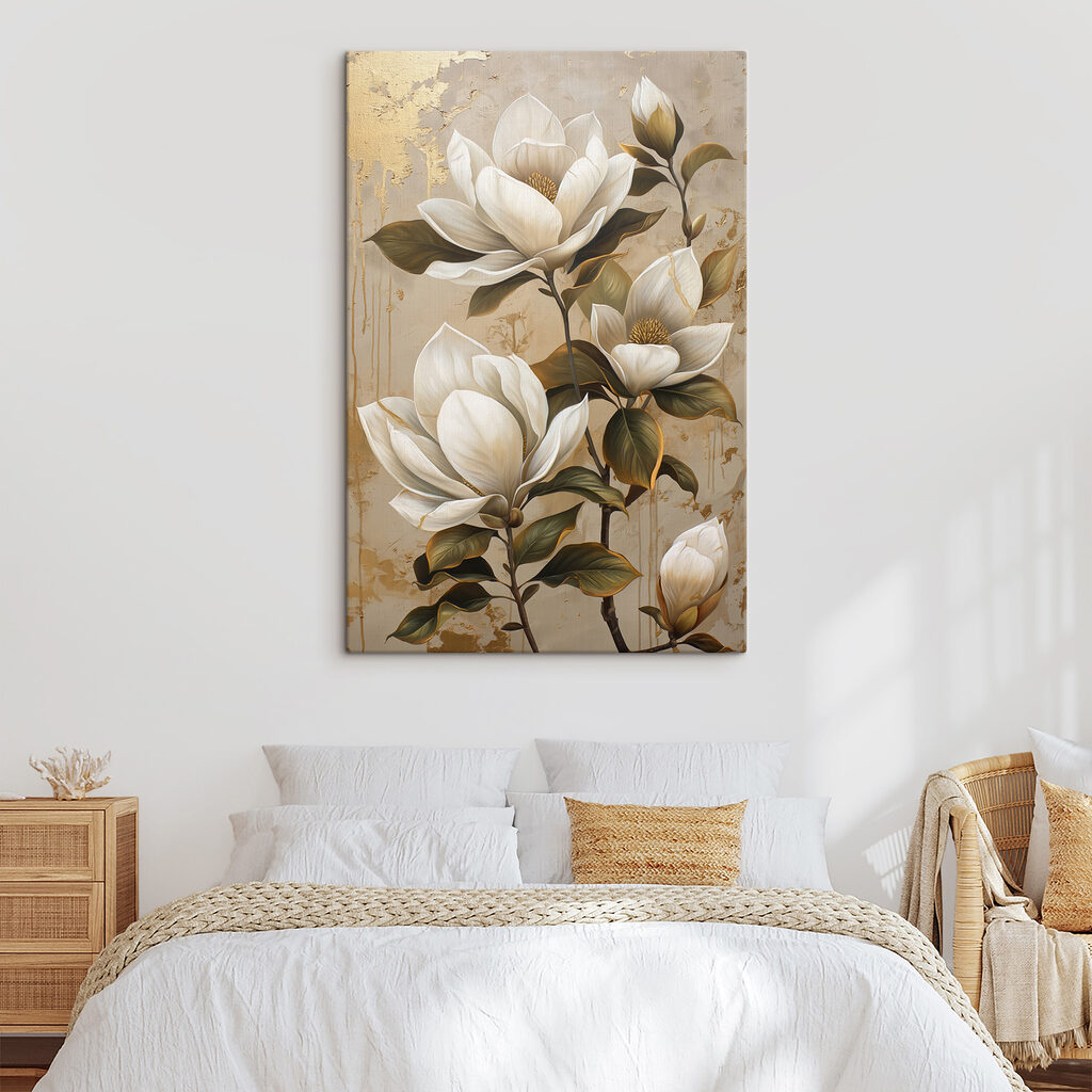 Painting of white flowers Painting of white flowers