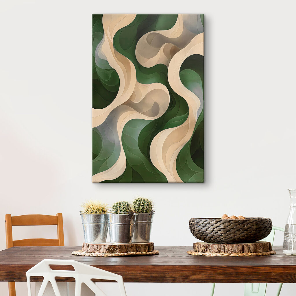 Green and white wavy pattern