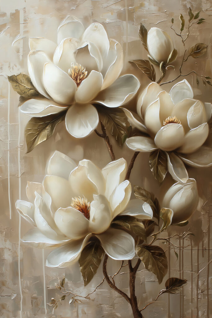 Painting of white flowers