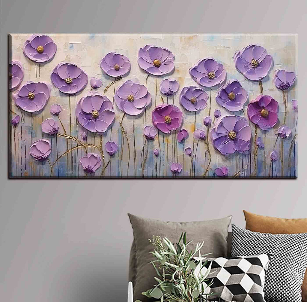 Painting of purple flowers Painting of purple flowers