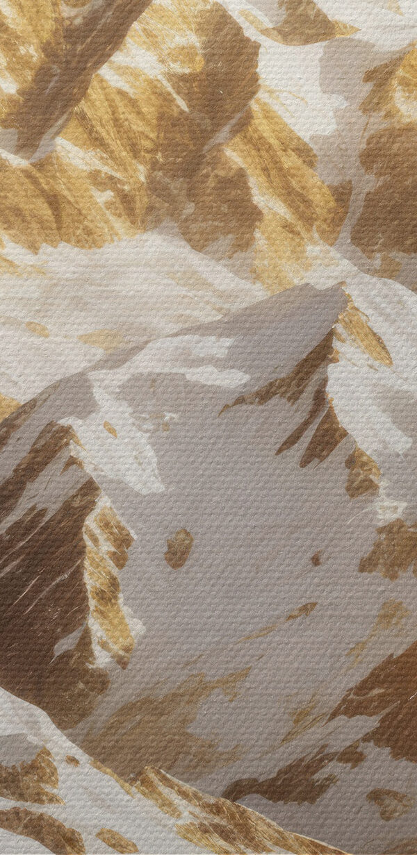 Snowy mountain range with trees