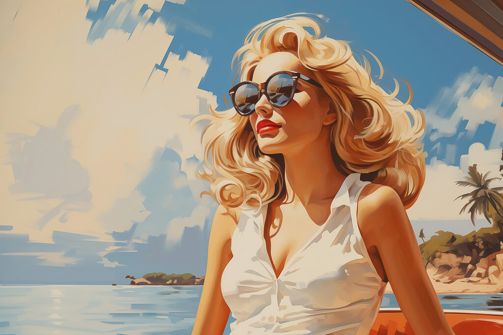 Woman wearing sunglasses and a white dress Woman wearing sunglasses and a white dress