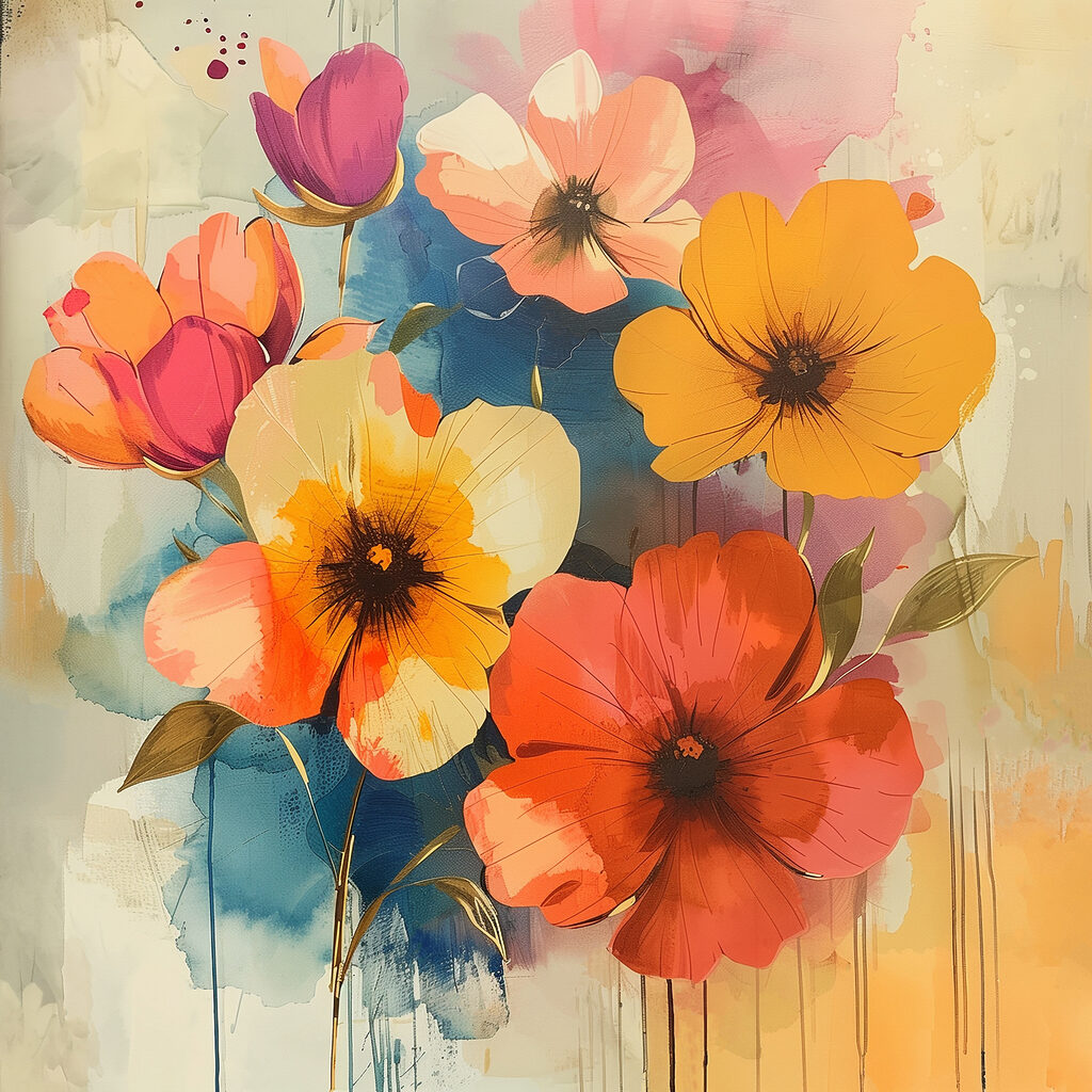 Vibrant blooms in soft colors Vibrant blooms in soft colors
