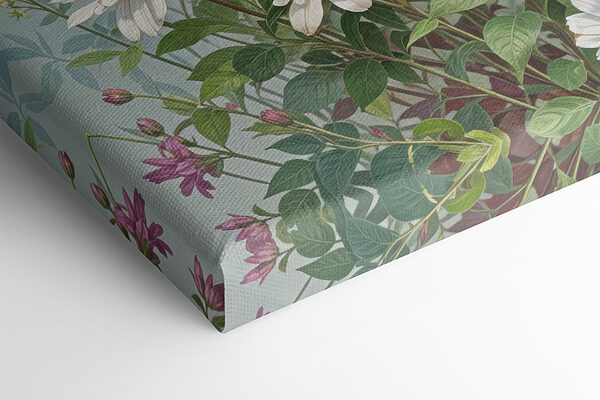 Group of flowers and leaves