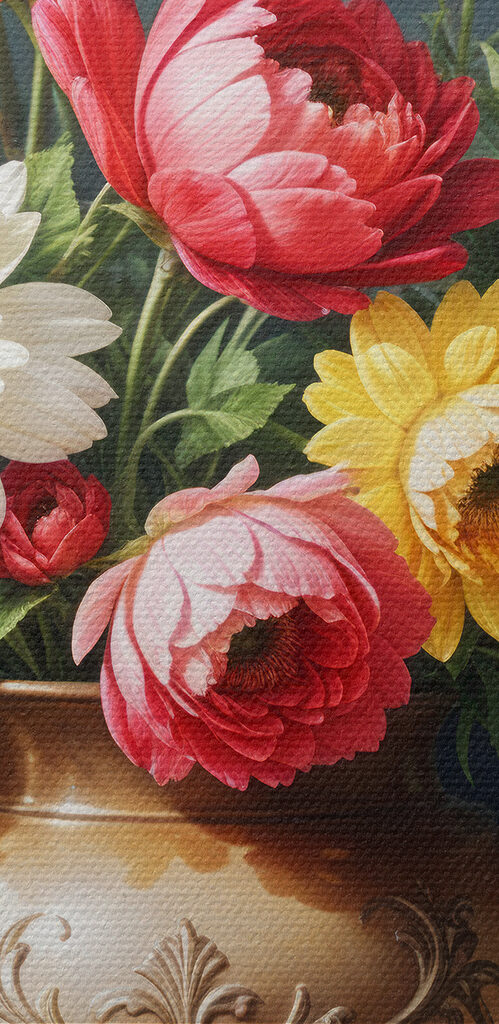 Painting of flowers in a vase