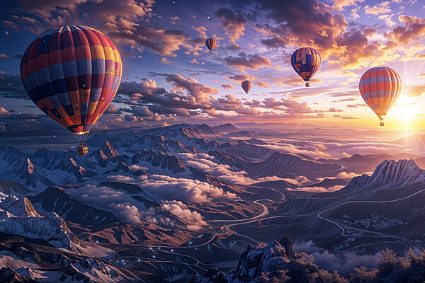 Balony na ogrzane powietrze na niebie Balony na ogrzane powietrze na niebie