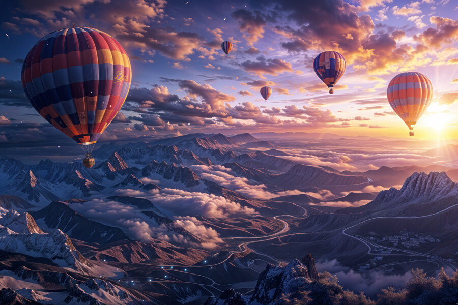 Balony na ogrzane powietrze na niebie Balony na ogrzane powietrze na niebie