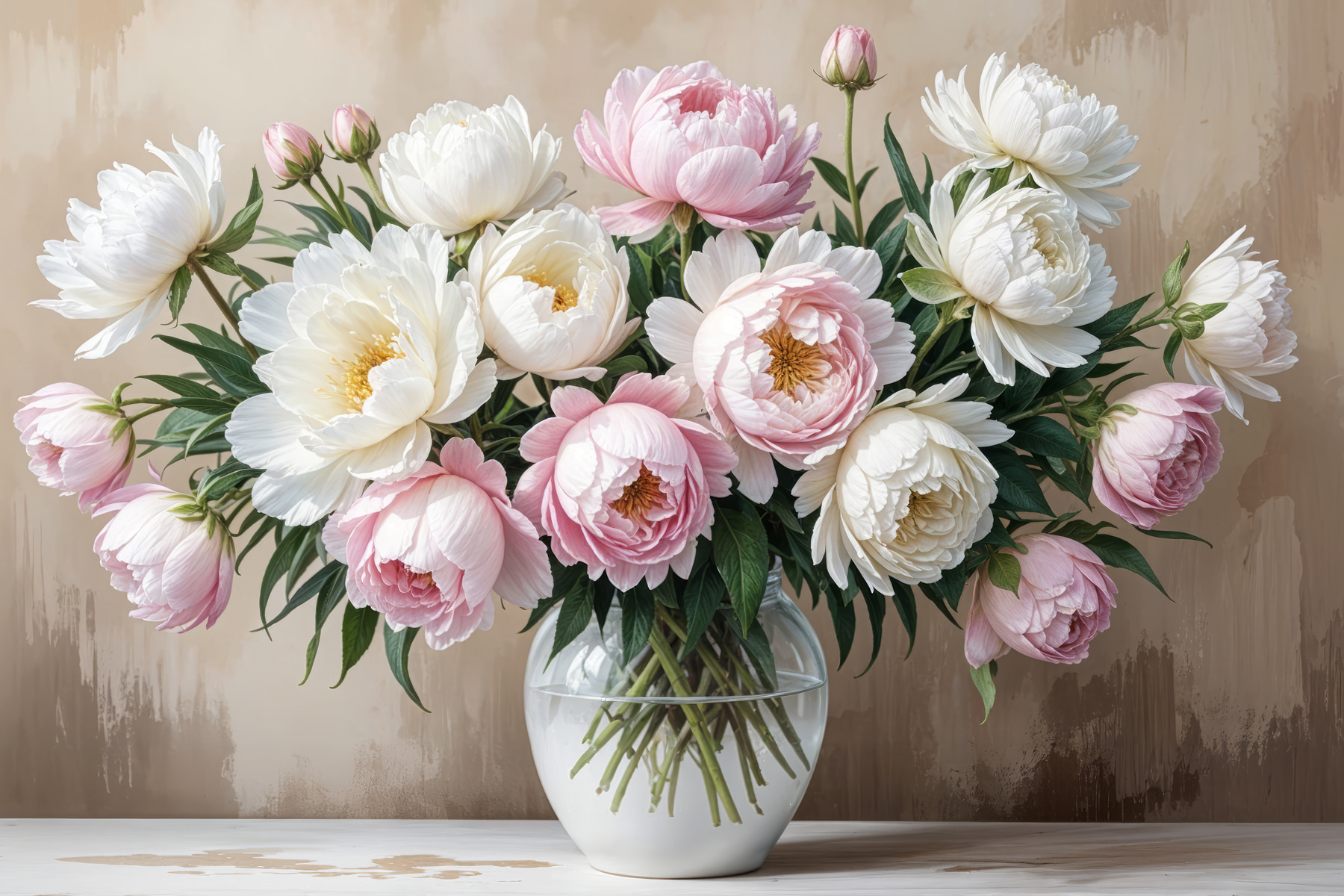 Vase of flowers on a table