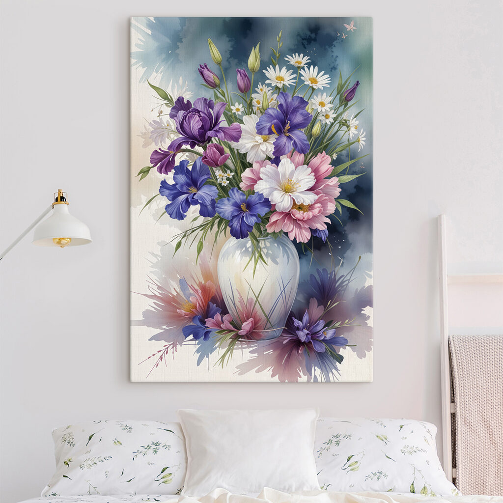 Painting of flowers in a vase