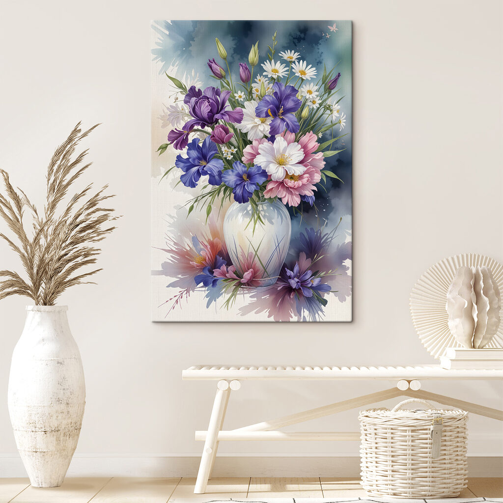Painting of flowers in a vase
