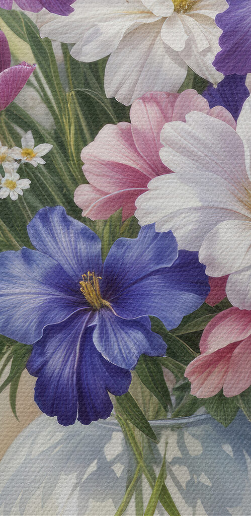 Painting of flowers in a vase