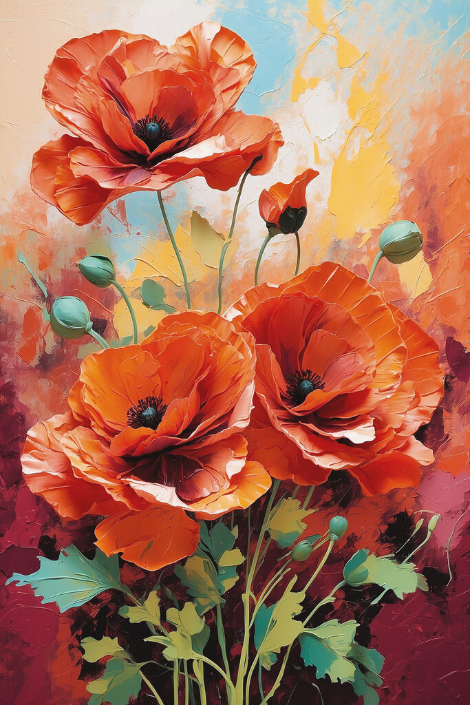 Painting of red flowers