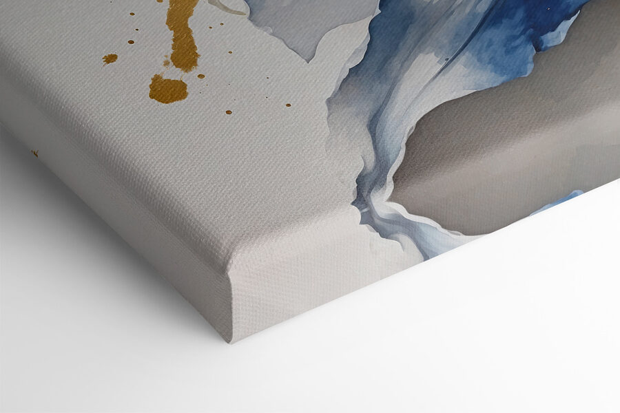 Painting of a white and blue flower Painting of a white and blue flower