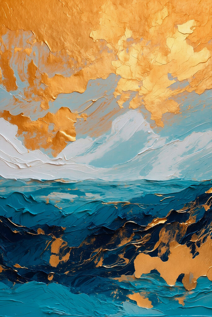 Oceanic canvas of azure and amber Oceanic canvas of azure and amber