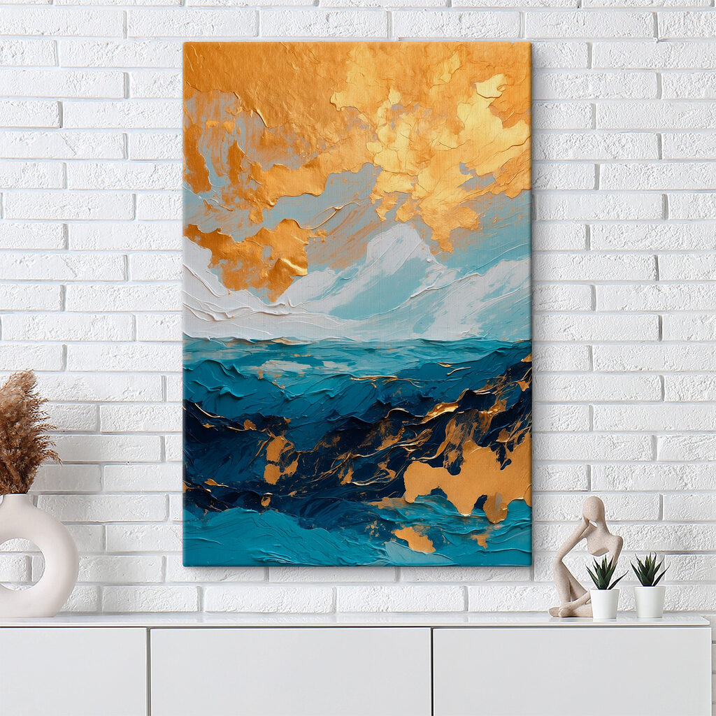 Oceanic canvas of azure and amber Oceanic canvas of azure and amber