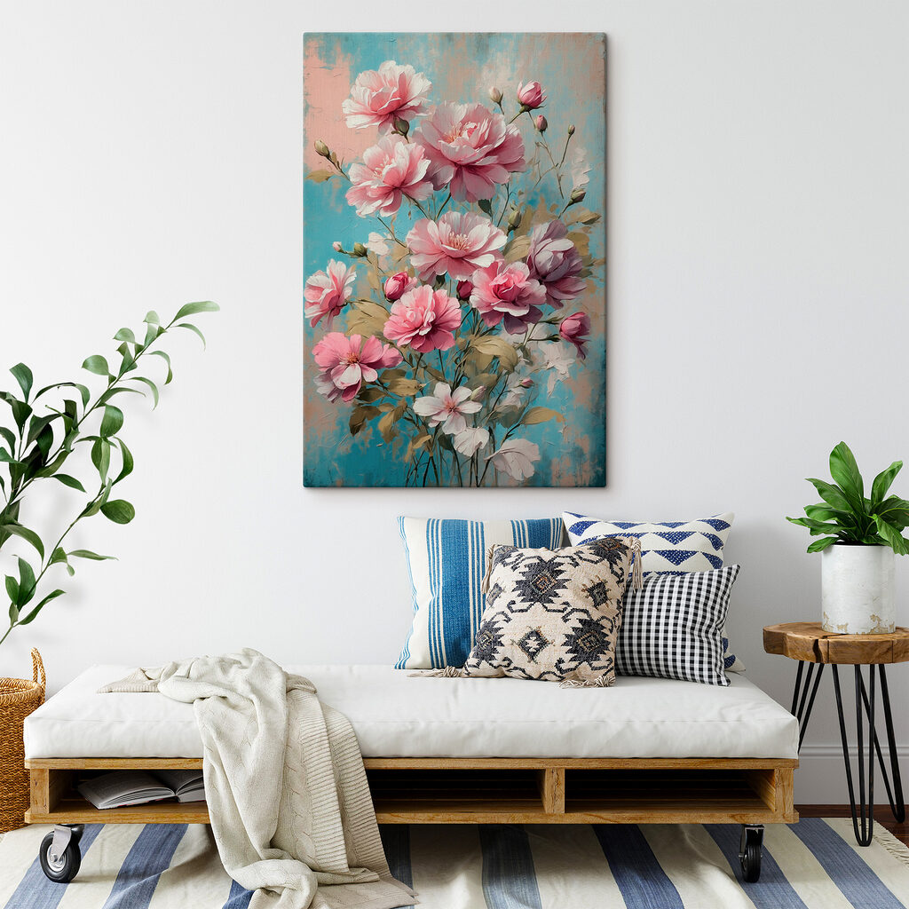 Painting of pink flowers