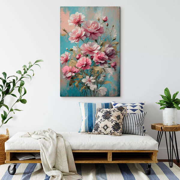 Painting of pink flowers