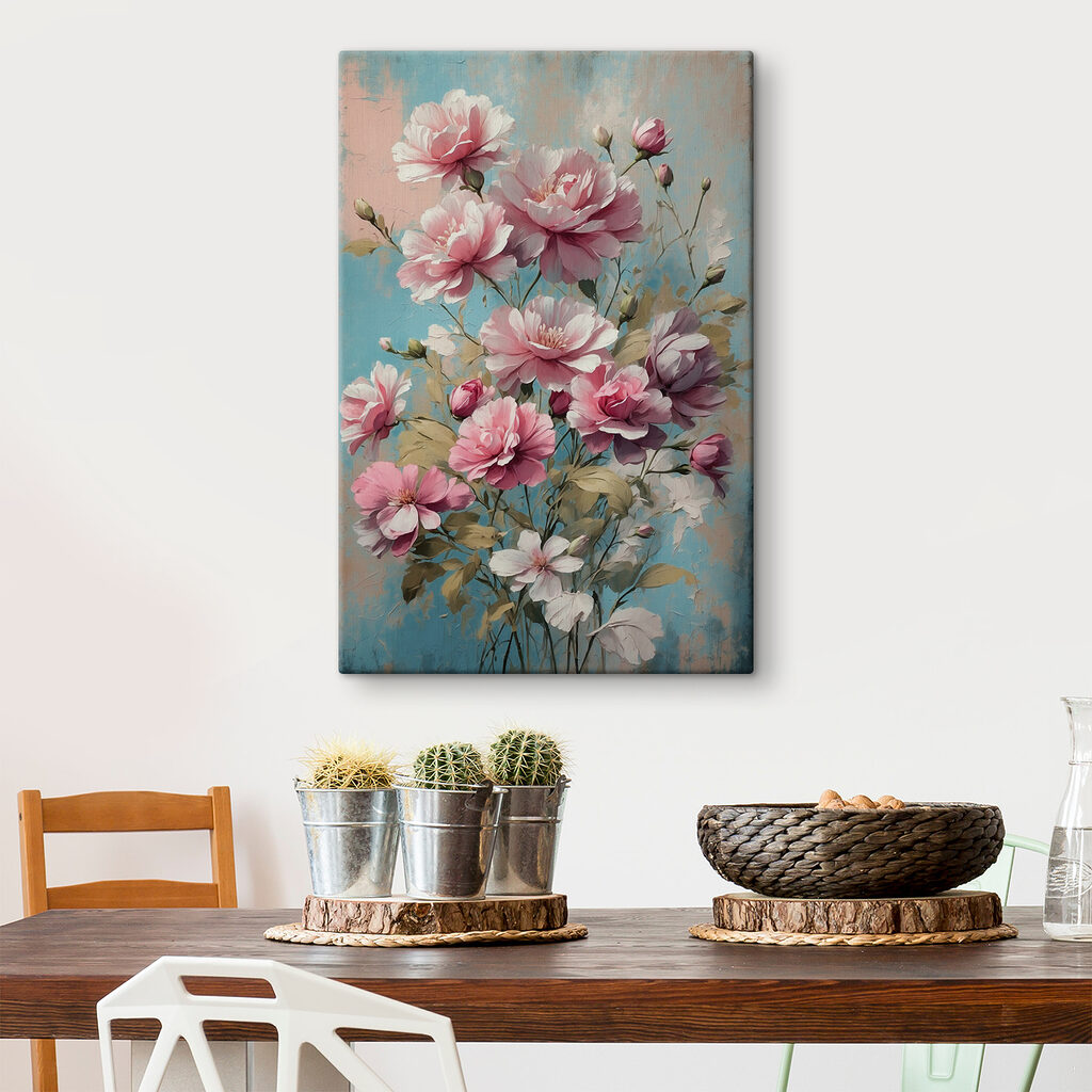 Painting of pink flowers