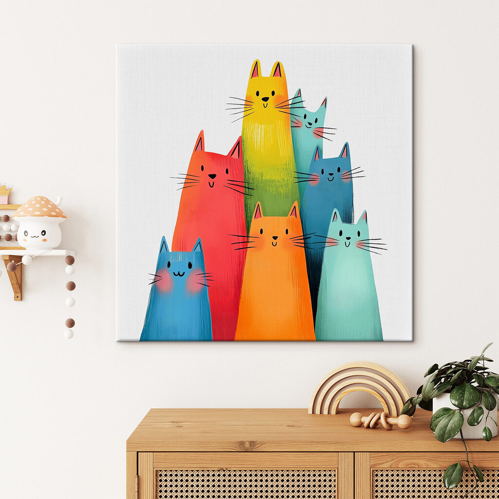 Group of cats with different colors