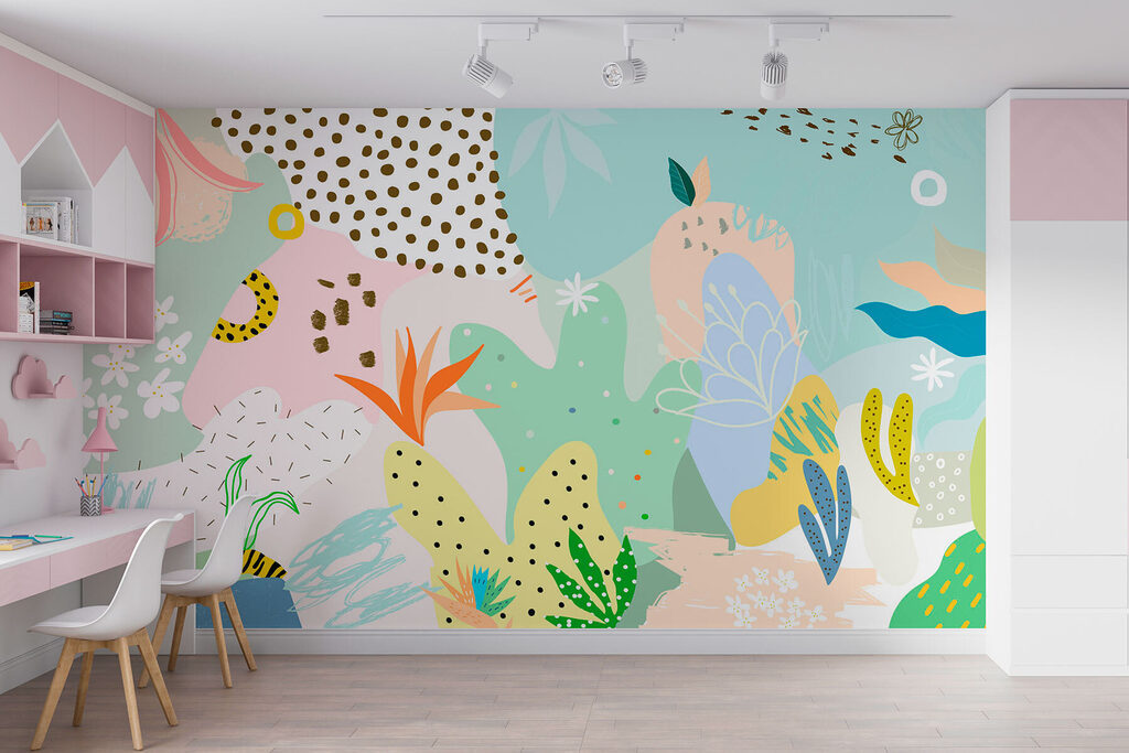 Colorful pattern with different shapes and colors