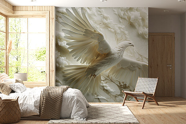 White bird flying in the air