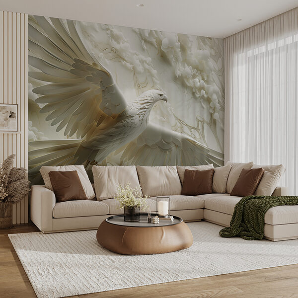 White bird flying in the air