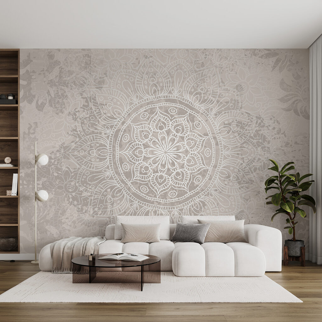 White and gray mandala