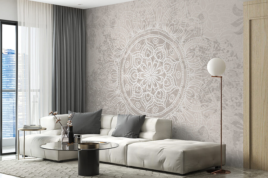Fototapeta Biało-szara mandala - obrazek 6