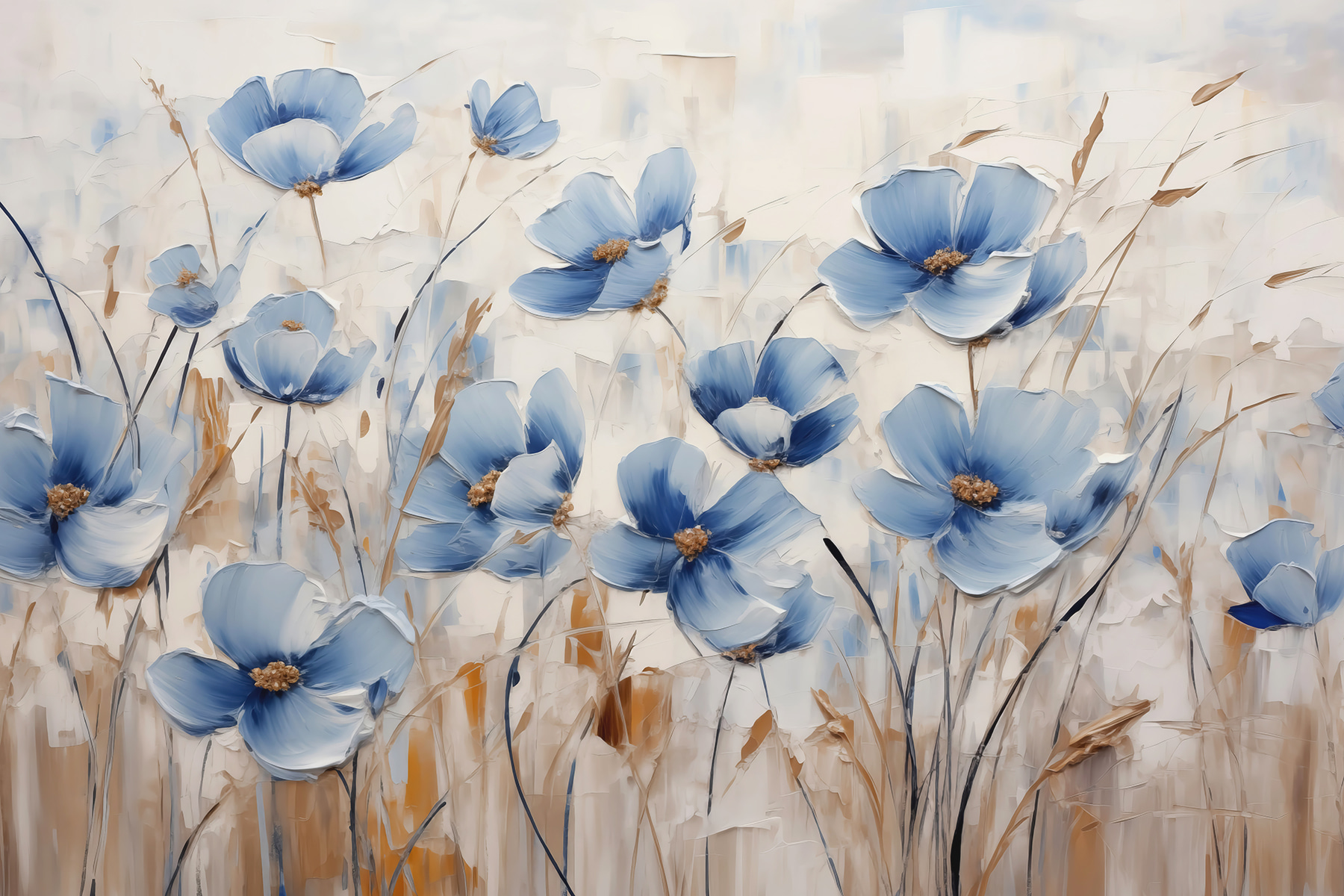 Painting of blue flowers