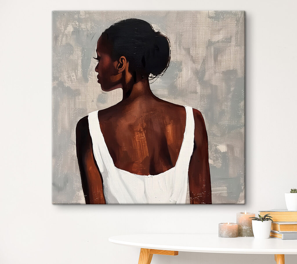 Woman in a white tank top