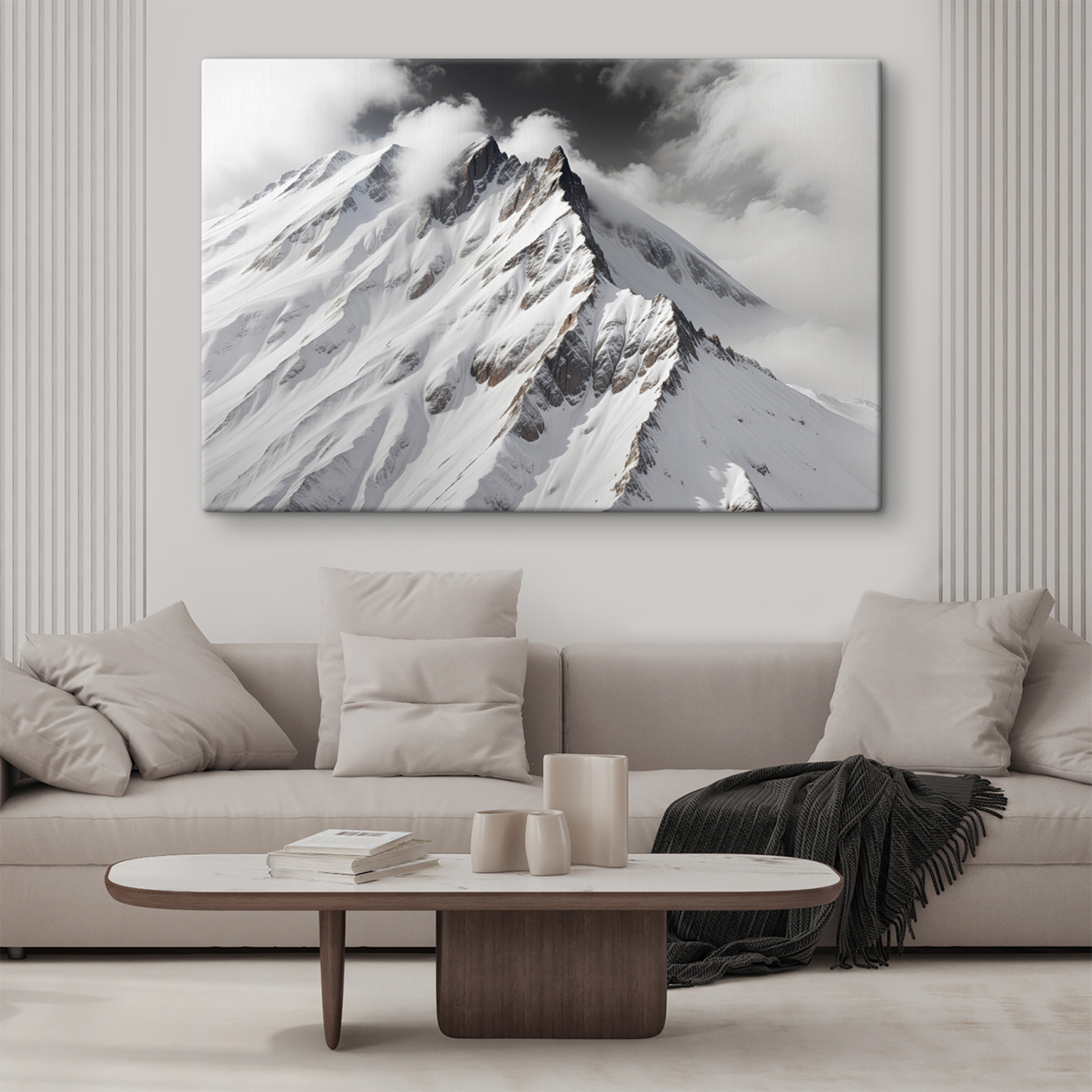 Mountain with snow and clouds Mountain with snow and clouds