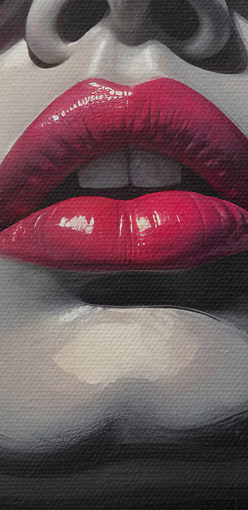 Woman with sunglasses and red lipstick