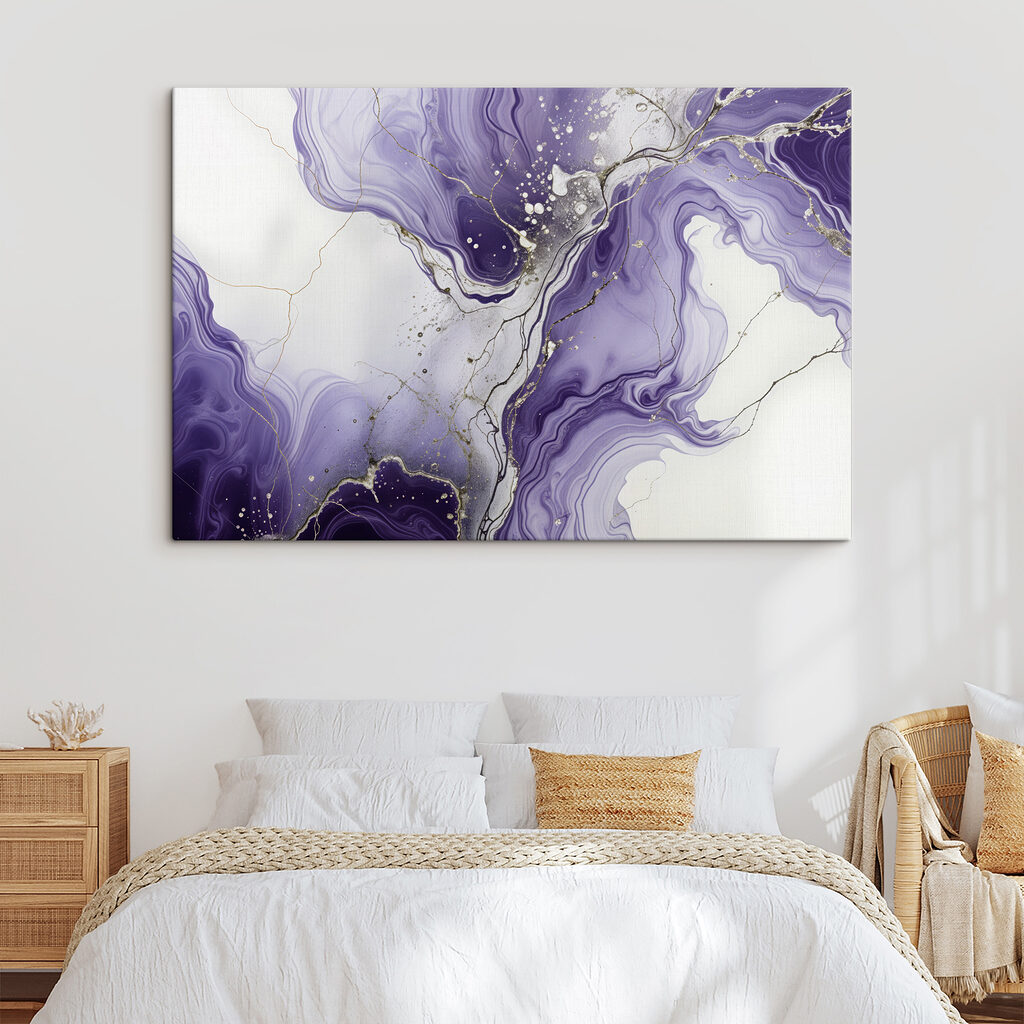 Lavender swirls with metallic veins
