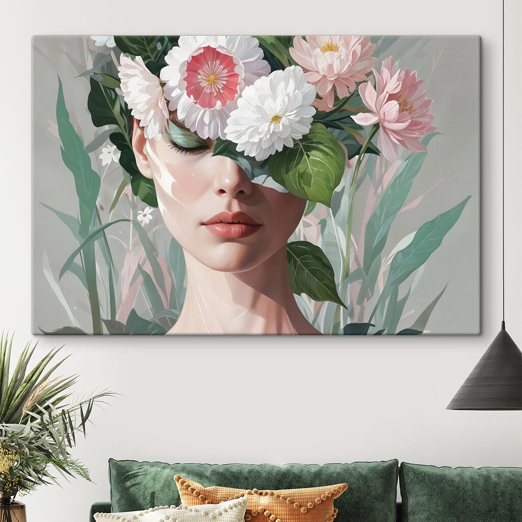 Woman with flowers on her head Woman with flowers on her head
