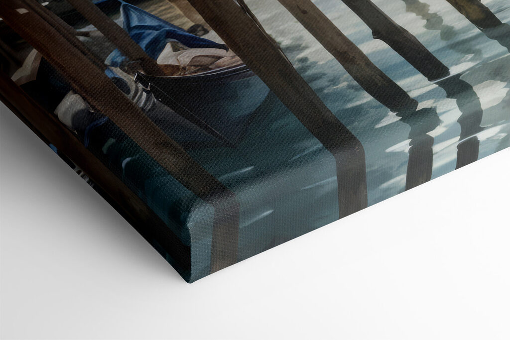 Group of gondolas in a body of water with a large building in the background Group of gondolas in a body of water with a large building in the background