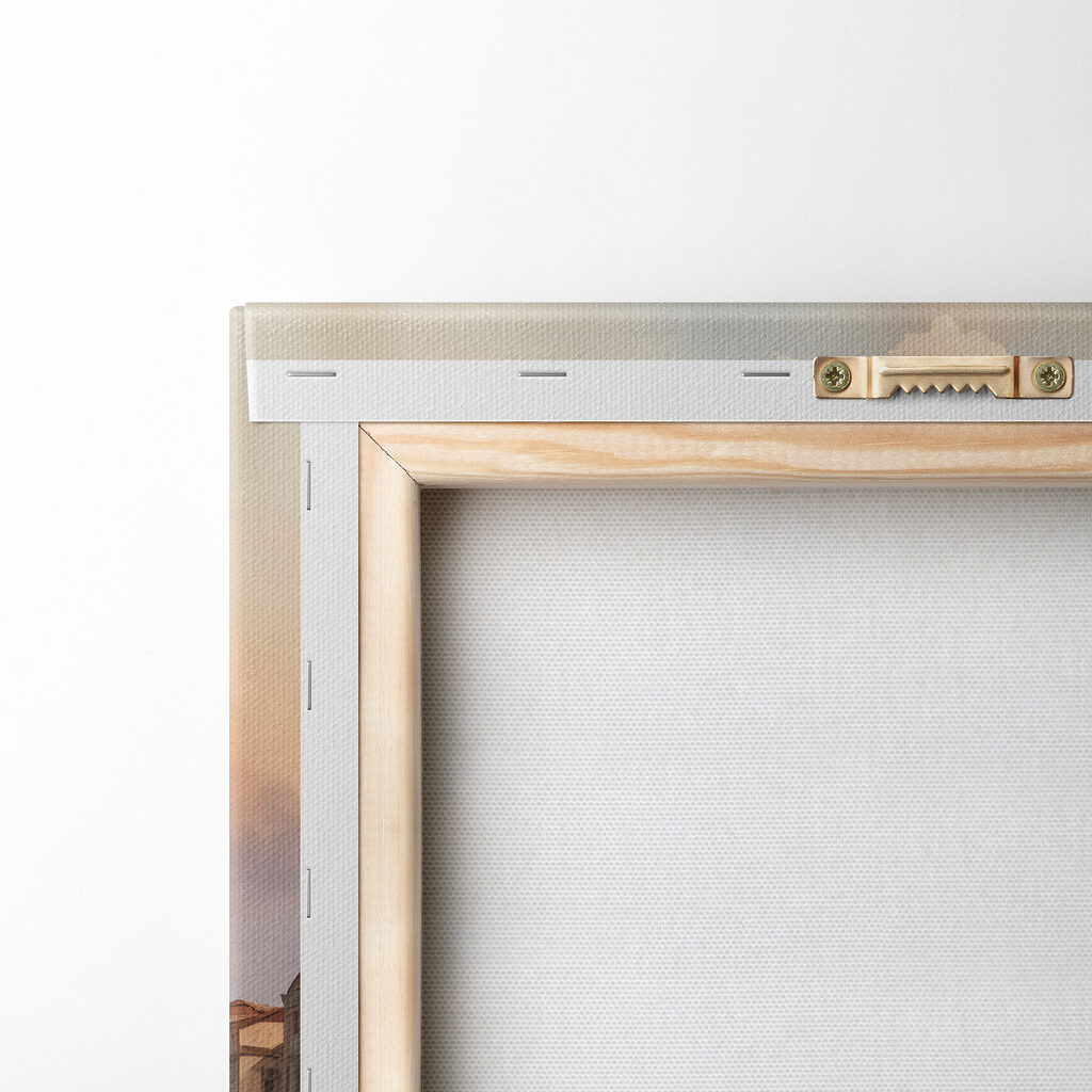 Group of gondolas in a body of water with a large building in the background Group of gondolas in a body of water with a large building in the background