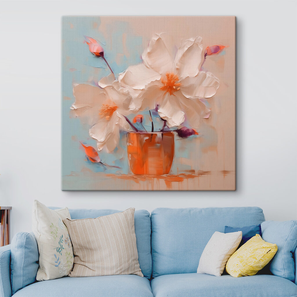 Painting of flowers in a vase Painting of flowers in a vase