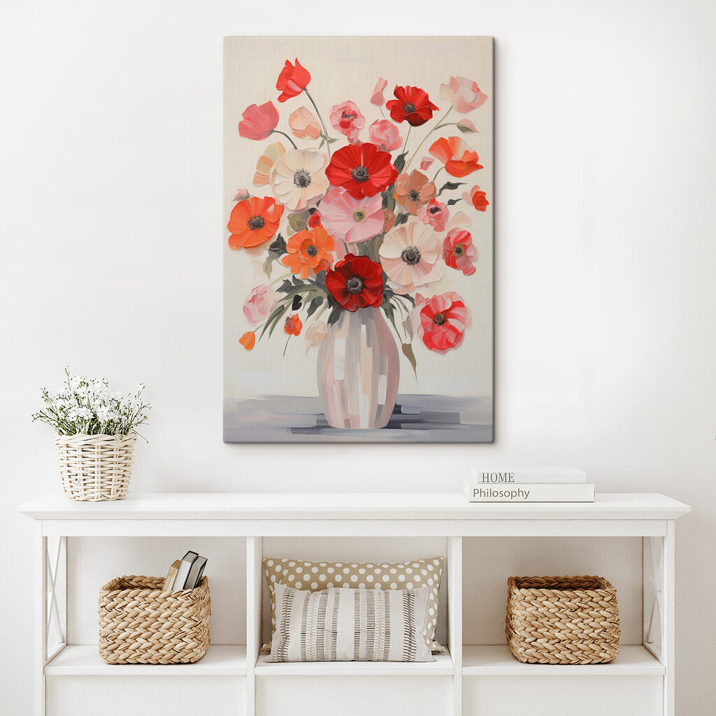 Painting of flowers in a vase Painting of flowers in a vase