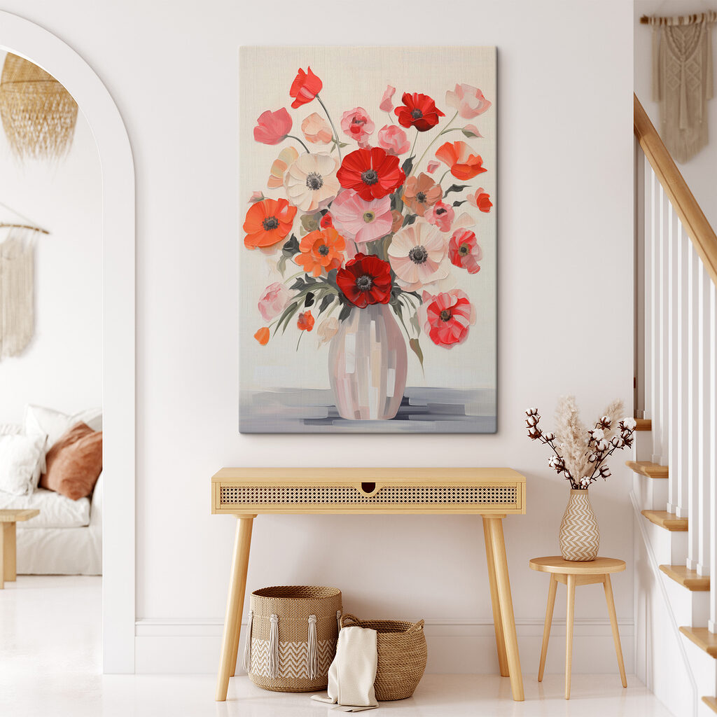 Painting of flowers in a vase Painting of flowers in a vase