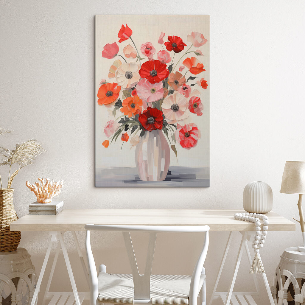 Painting of flowers in a vase Painting of flowers in a vase