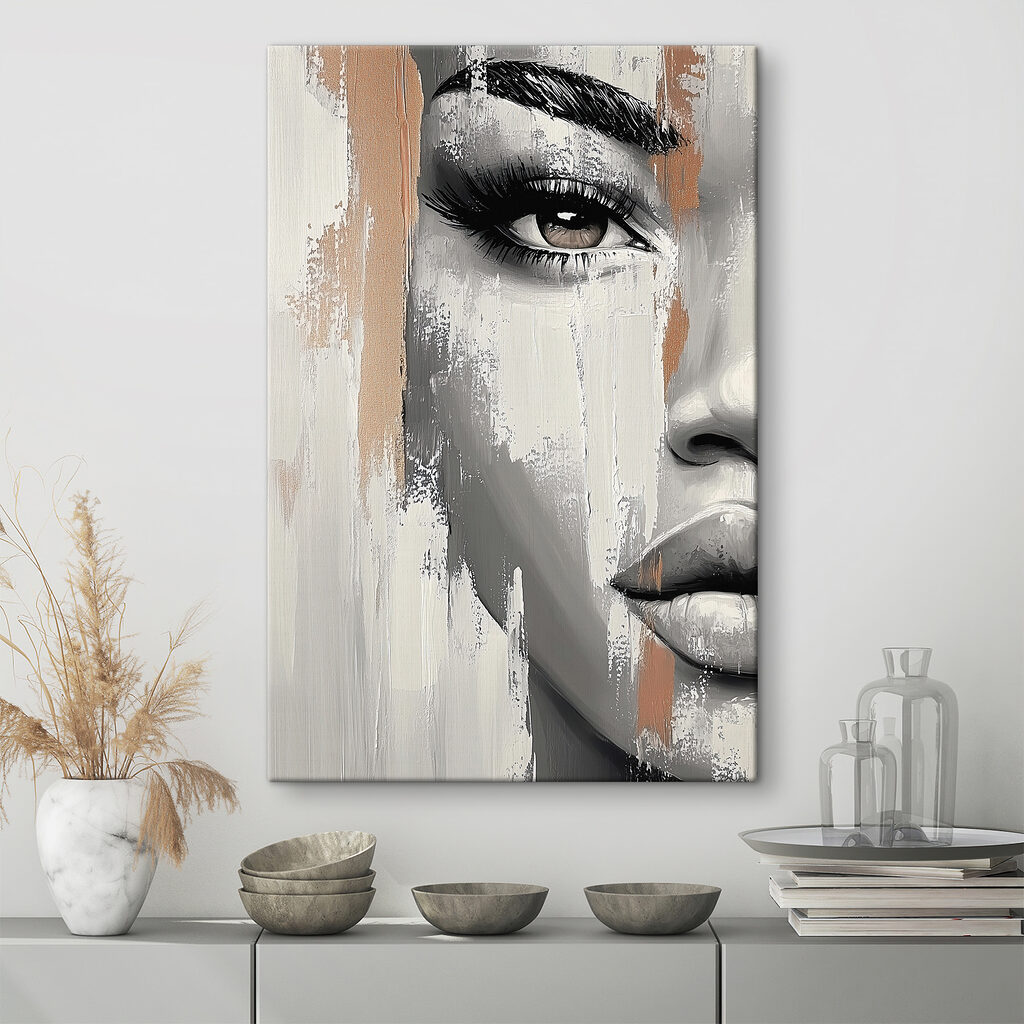 Woman's face with a paint stain Woman's face with a paint stain