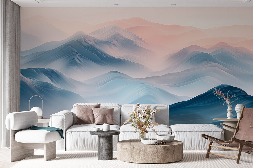 Landscape of mountains with fog Landscape of mountains with fog