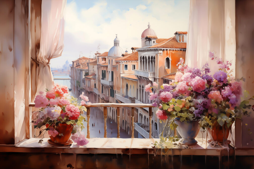 View of a city from a balcony View of a city from a balcony