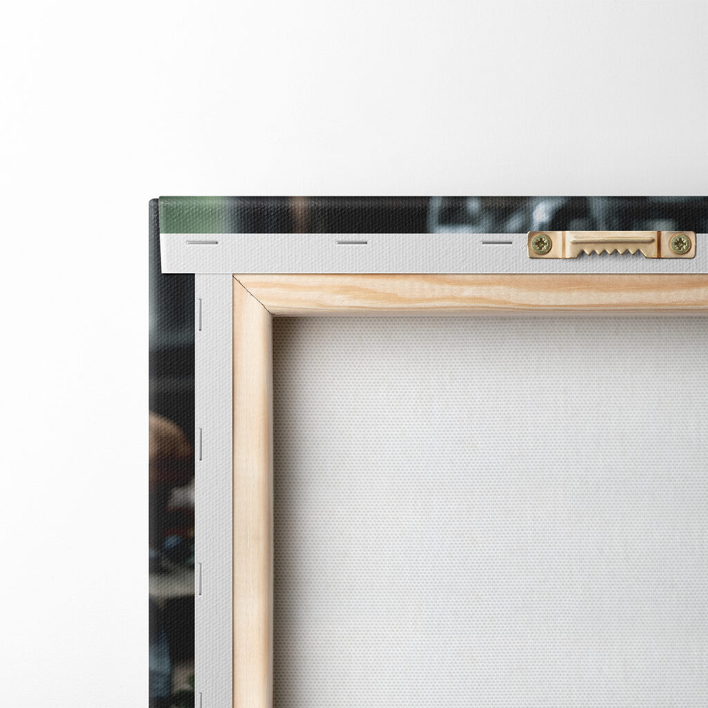 Cup of coffee with a latte art on a plate with fruit and cereals Cup of coffee with a latte art on a plate with fruit and cereals