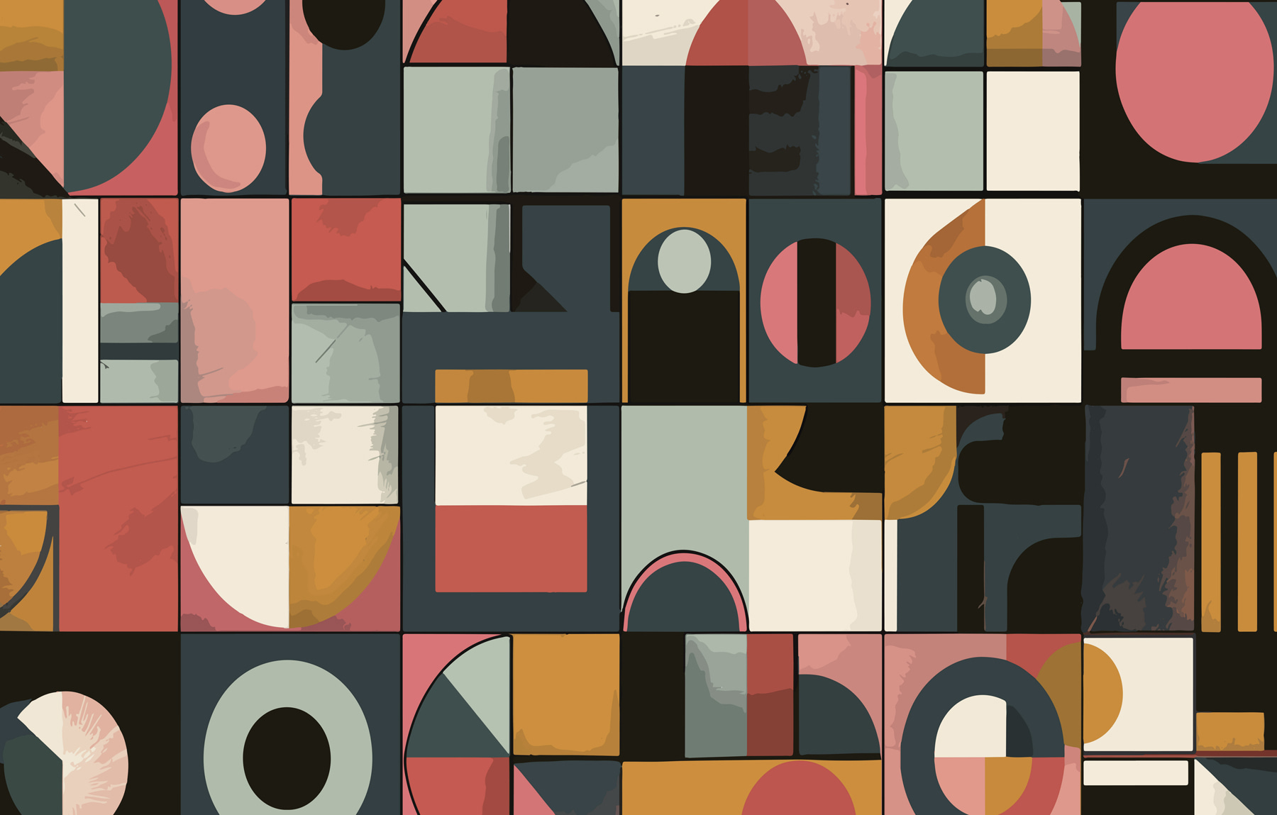 Colorful pattern with different shapes