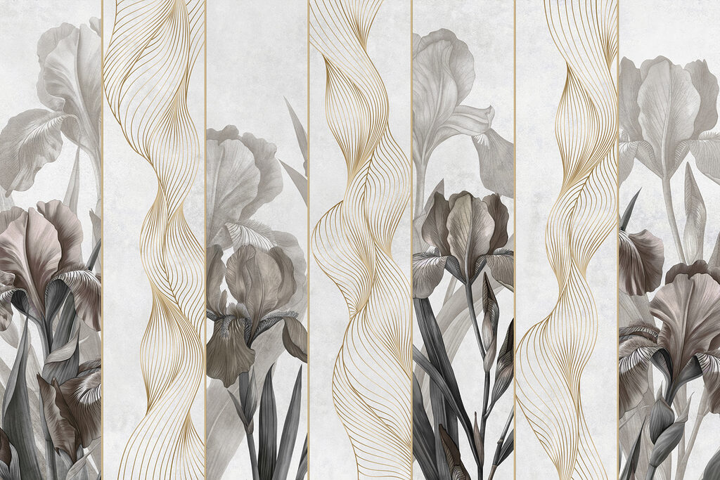 Eleganckie fale i kwiatowy design Eleganckie fale i kwiatowy design