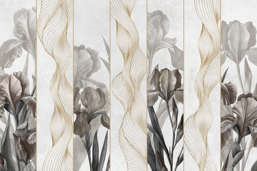 Eleganckie fale i kwiatowy design Eleganckie fale i kwiatowy design