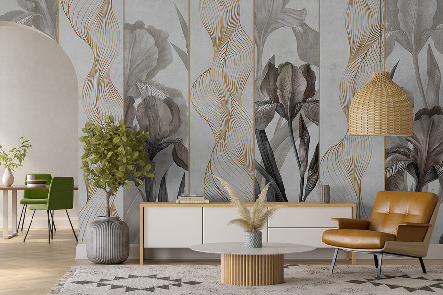 Eleganckie fale i kwiatowy design Eleganckie fale i kwiatowy design