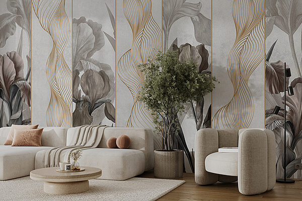 Eleganckie fale i kwiatowy design Eleganckie fale i kwiatowy design
